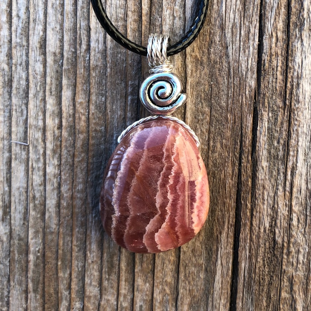 Rhodochrosite Pendant for Positivity, Love and Release